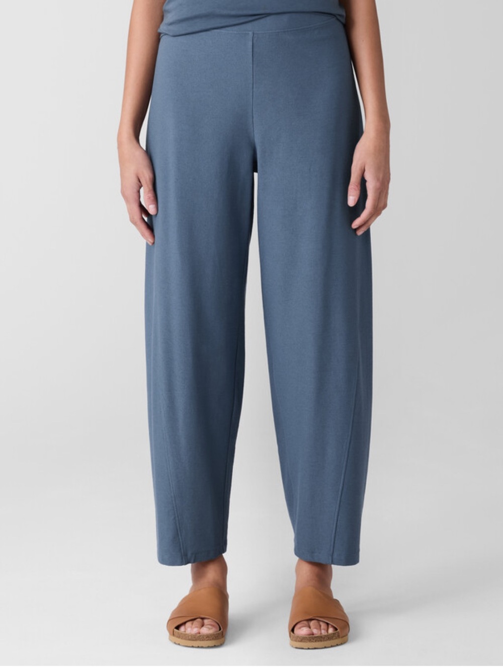 Eileen Fisher Washable Stretch Crepe Lantern Pants Blue Size Large L